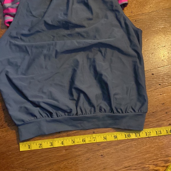 NWOT Small Gray & Pink Stripes Sporty Two Piece Double Up Tankini - Picture 7 of 9
